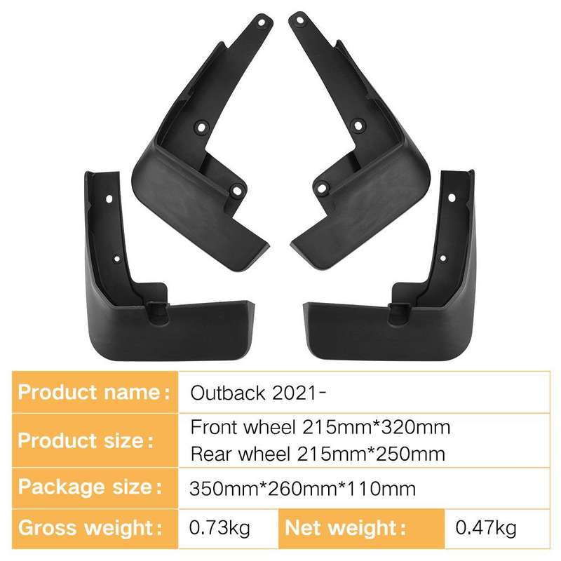 For 2021-2024 SUBARU Outback Car Tire Soft Fender(Black)