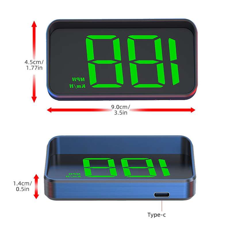 M2 Universal Cars HUD Head-up Display GPS HD Speedometer, Spec: MPH(Green)