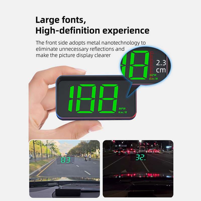 M2 Universal Cars HUD Head-up Display GPS HD Speedometer, Spec: MPH(Green)