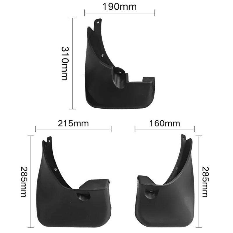 For 2006-2012 Toyota RAV4 2.0L Car Tire Soft Rubber Mudguard(Black)