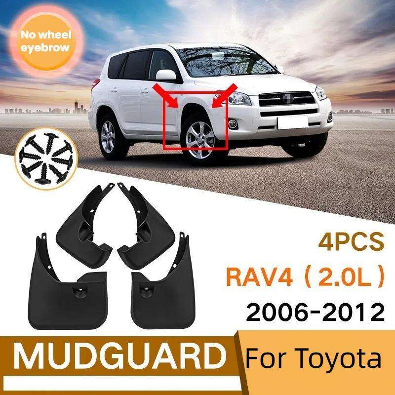 For 2006-2012 Toyota RAV4 2.0L Car Tire Soft Rubber Mudguard(Black)