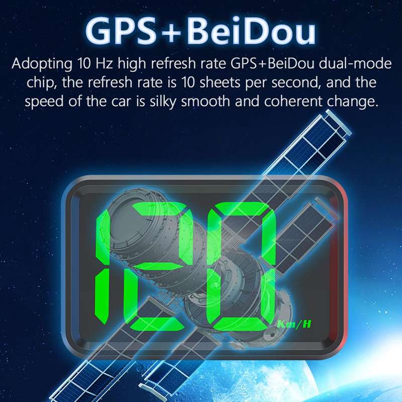 X1 Smart HUD Head-up Display Car GPS Speed Display HD Head-up Display, Spec: KM/H(White)