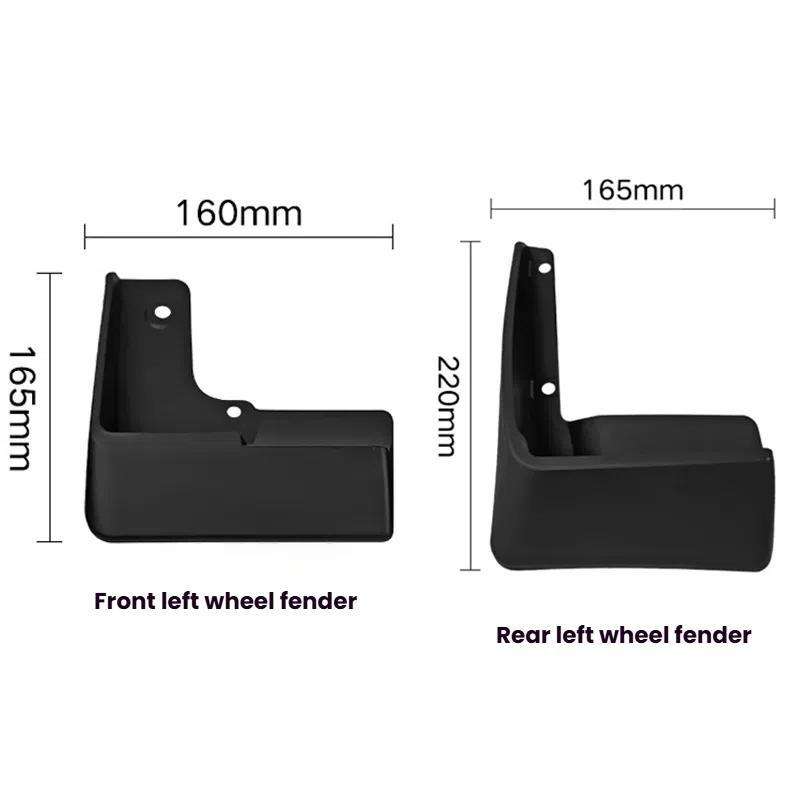 For 2010-2015 Toyota Prius Car Tire Soft Rubber Mudguard(Black)