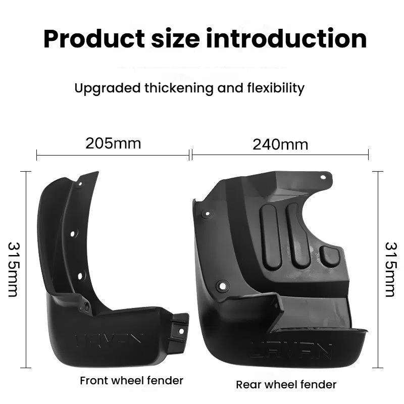 For Nissan NV350 Car Tire Soft Mudguard(Black)