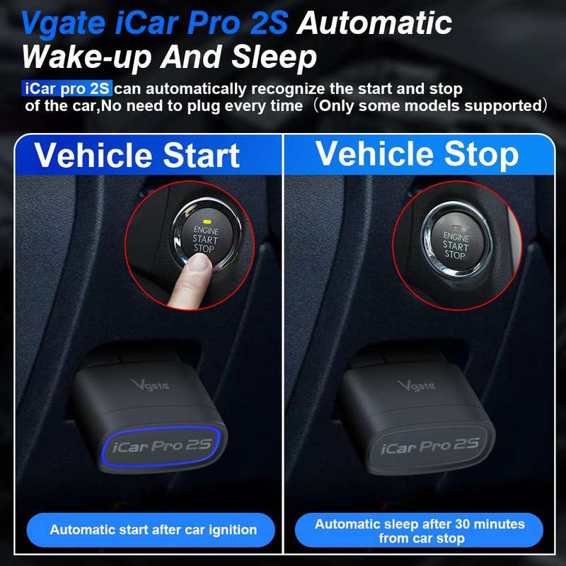 Vgate 3m bps Sleep Wireless Wake-up Diagnostic Instrument(iCar Pro 2S)