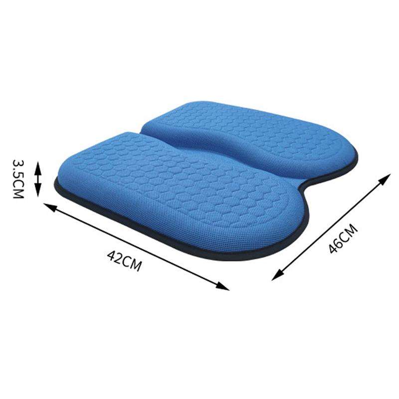 45x42x3.5cm Car Honeycomb Gel Seat Cushion Breathable Ice Silk Cushion(Blue)