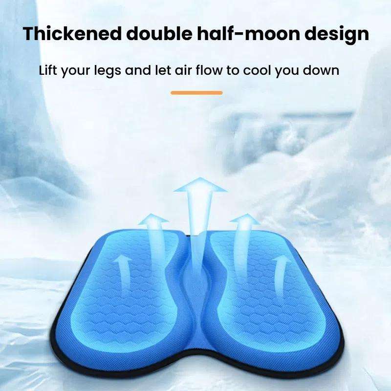 45x42x3.5cm Car Honeycomb Gel Seat Cushion Breathable Ice Silk Cushion(Blue)