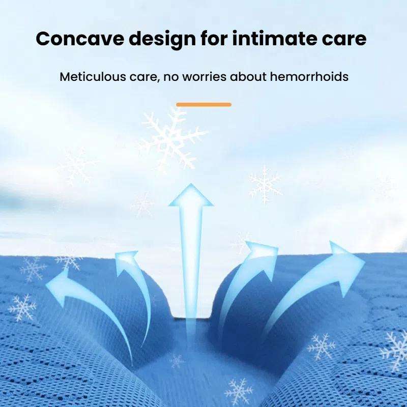45x42x3.5cm Car Honeycomb Gel Seat Cushion Breathable Ice Silk Cushion(Blue)