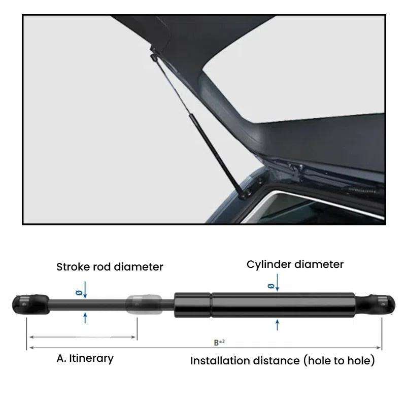 2pcs For BMW Z4/E85/E86 Trunk Gas Spring Strut 51247016186(Black)