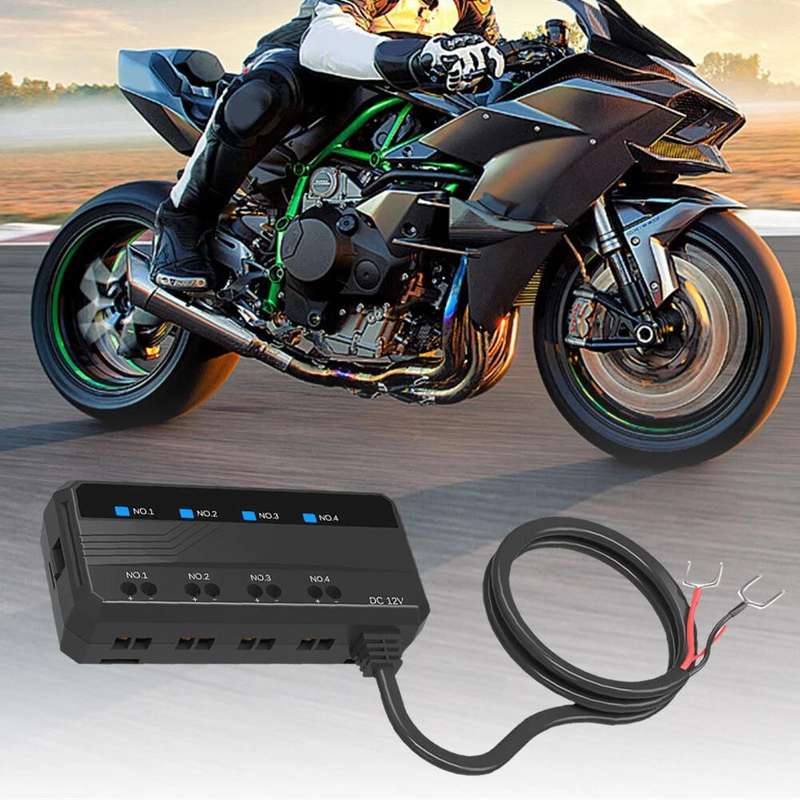 12V Universal Motorcycle Fuse Box Relay Quick Connector Kit(Black)