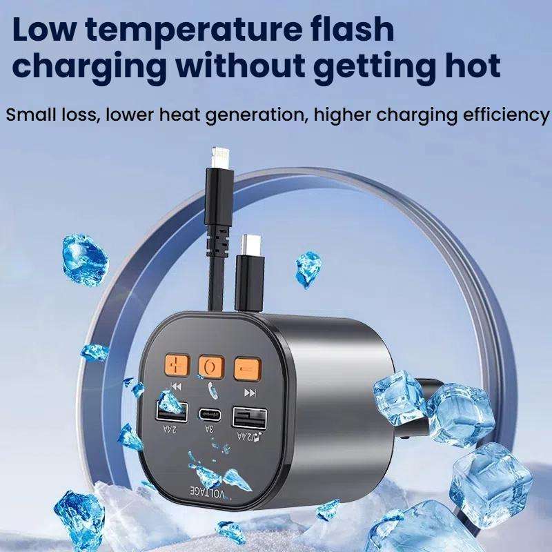 Multifunctional PD Bluetooth-Compatible USB Cigarette Lighter Car Fast Charging(8 Pin+TYPE-C)
