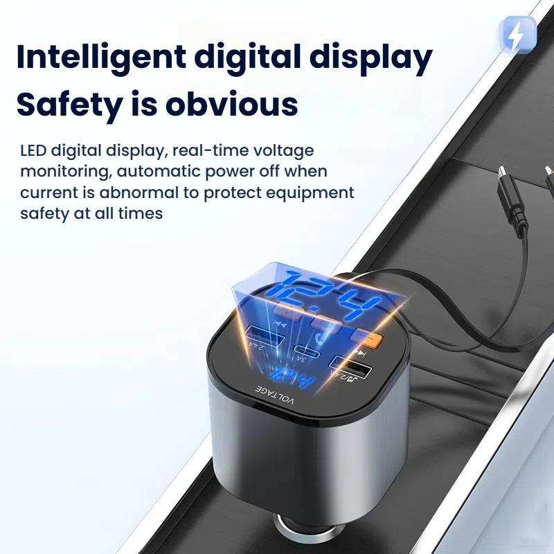 Multifunctional PD Bluetooth-Compatible USB Cigarette Lighter Car Fast Charging(8 Pin+TYPE-C)