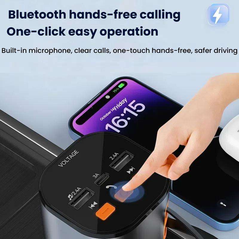 Multifunctional PD Bluetooth-Compatible USB Cigarette Lighter Car Fast Charging(8 Pin+TYPE-C)