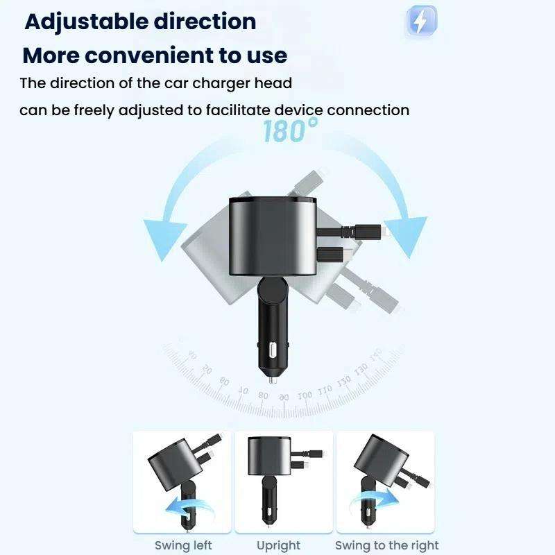 Multifunctional PD Bluetooth-Compatible USB Cigarette Lighter Car Fast Charging(8 Pin+TYPE-C)