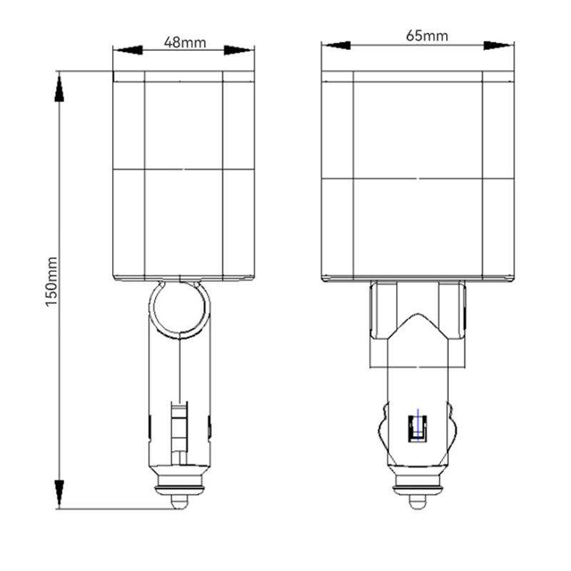 120W 1 To 2 Retractable USB Car Fast Charging Charger With Cigarette Lighter(8 Pin+TYPE-C)
