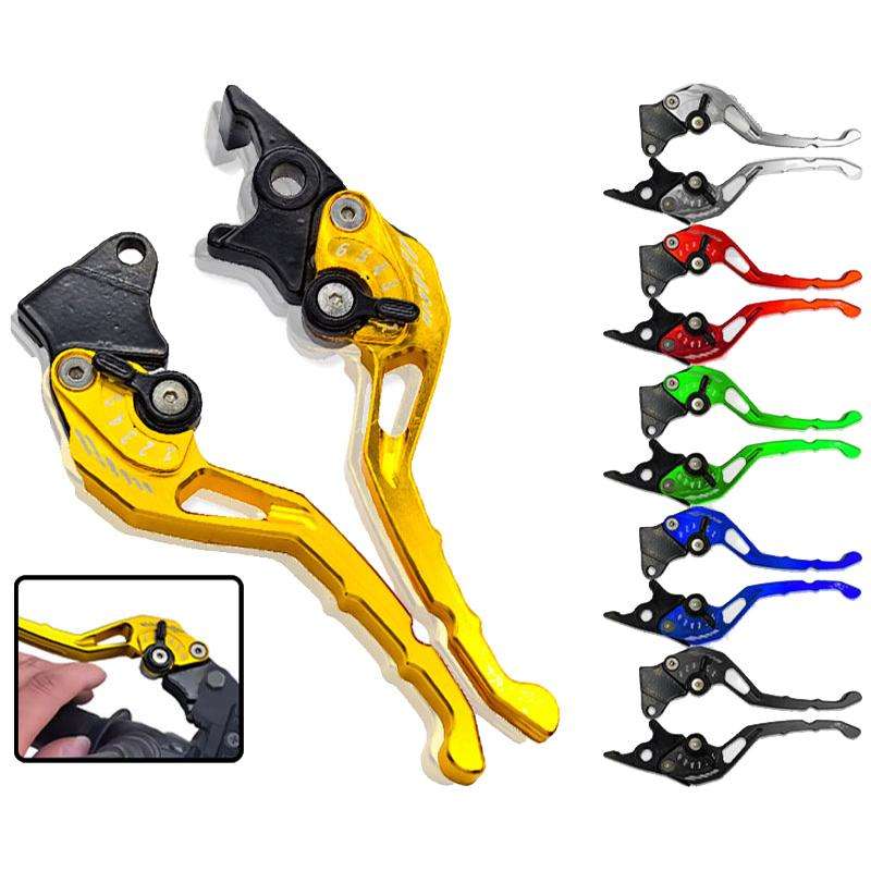 1pair TJSB-032 Aluminum Alloy Left Drum Right Disc Handle Brake Clutch Horn Handlebar Lever(Gold)