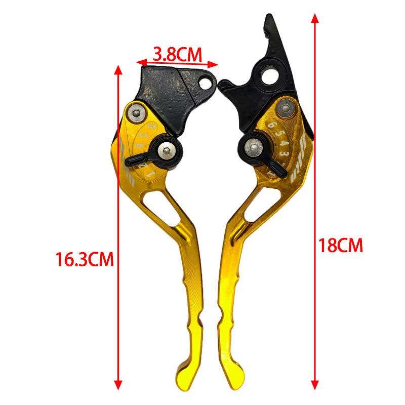 1pair TJSB-032 Aluminum Alloy Left Drum Right Disc Handle Brake Clutch Horn Handlebar Lever(Gold)