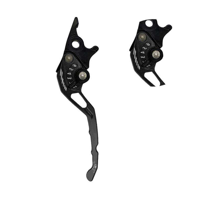 1pair TJSB-032 Aluminum Alloy Left Drum Right Disc Handle Brake Clutch Horn Handlebar Lever(Gold)