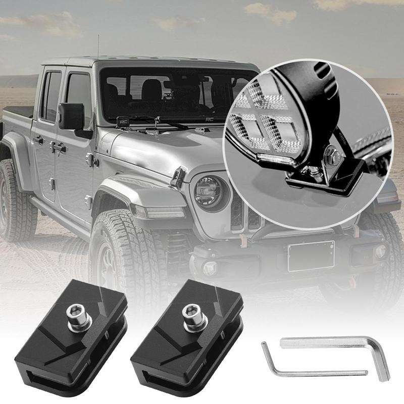 1pair For Trucks SUVs Car Adjustable Aluminum Pillar Cover LED Work Light Pod Mounting Bracket Kit