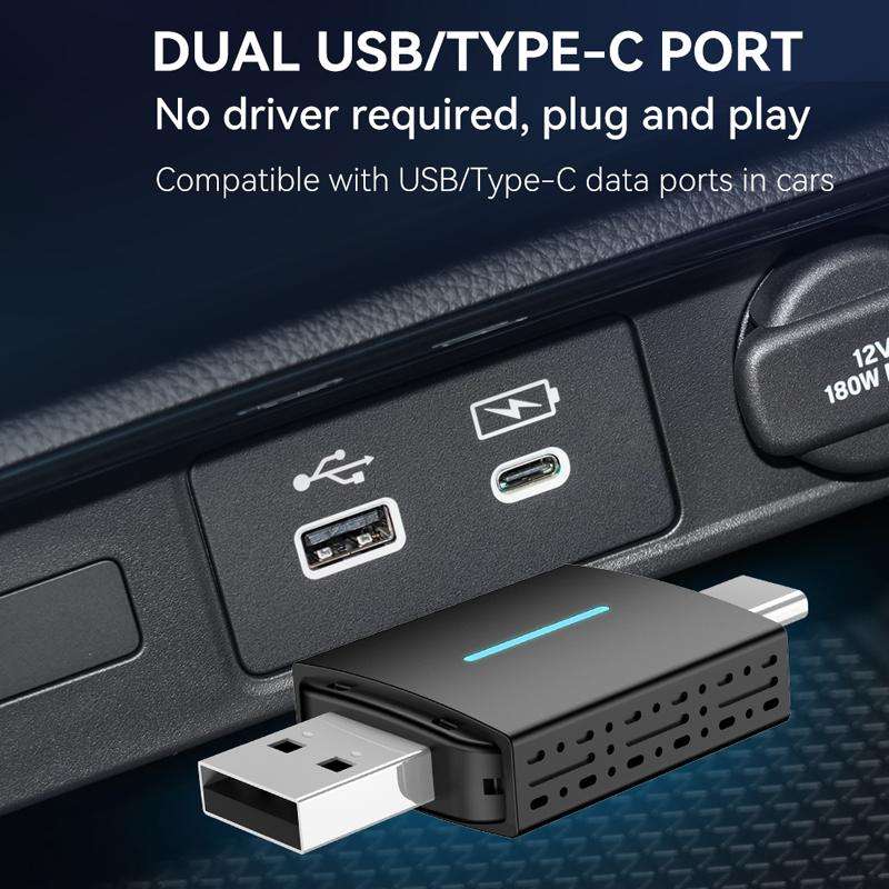 Car Wired Dual-port CarPlay/Android 2 in 1 Converts To Wireless Box