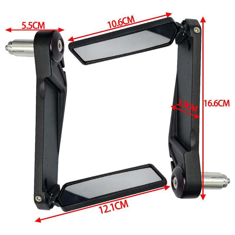 FGJ-039 360-degree Rotating Flip Grip Cover Reflector Reversing Mirror(Black)