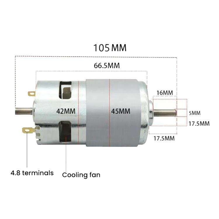 12V 5000RPM 775 All Copper Motor Double Outlet Shaft Belt Sander Polisher Engraving Drill Grinder Hi
