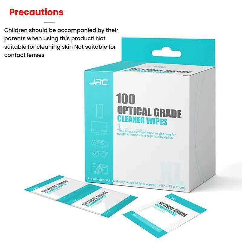 JRC F502 100pcs /Box Cleaning Glasses Paper Cell Phone Screen Cleaning Portable Alcohol Kit