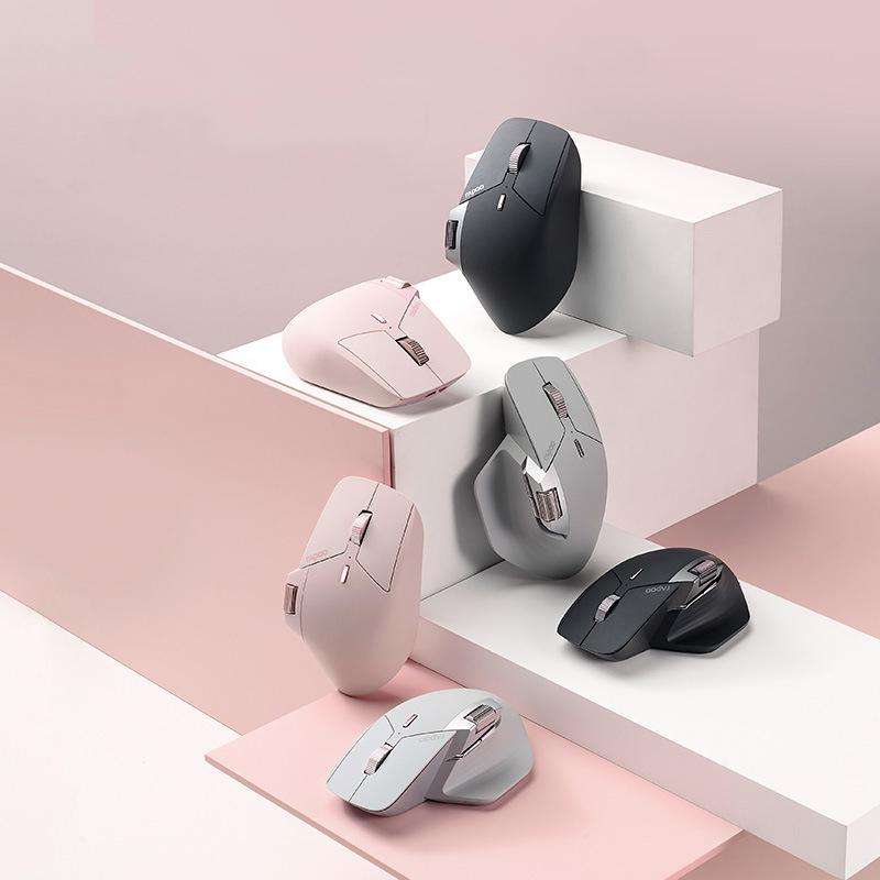 Rapoo Wireless Triple Mode Mice Ergonomic Desktop Laptop Business Office Mouse, Color: MT760mini Bla