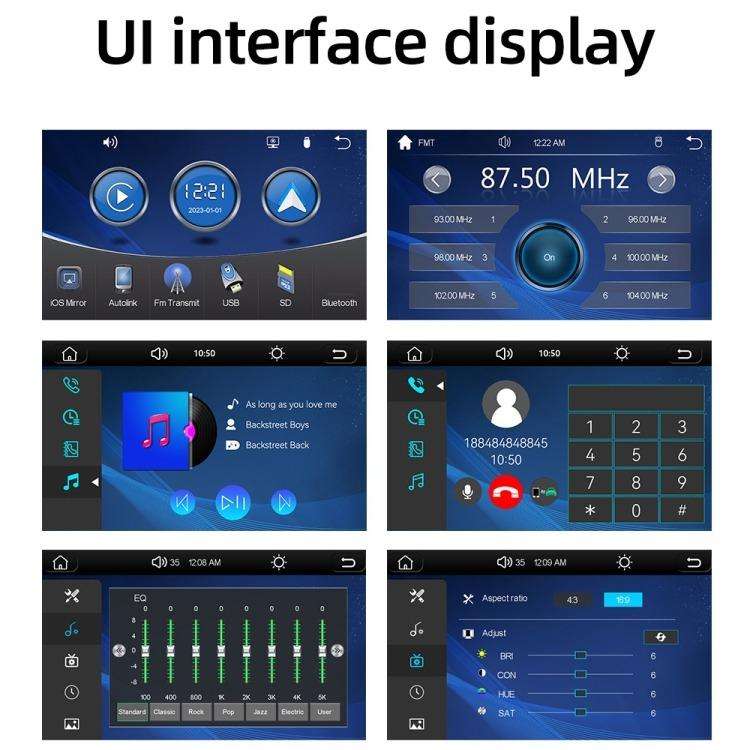 Car Universal Screen Stereo HD MP5 Player Reversing Monitor With Rear View Camera
