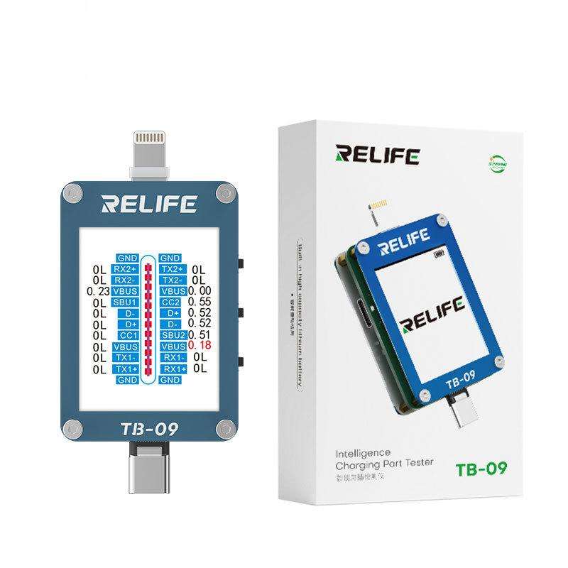 RELIFE TB-09 Type-C / 8 Pin Tail Plug Tester Automatically Locks Fault Points