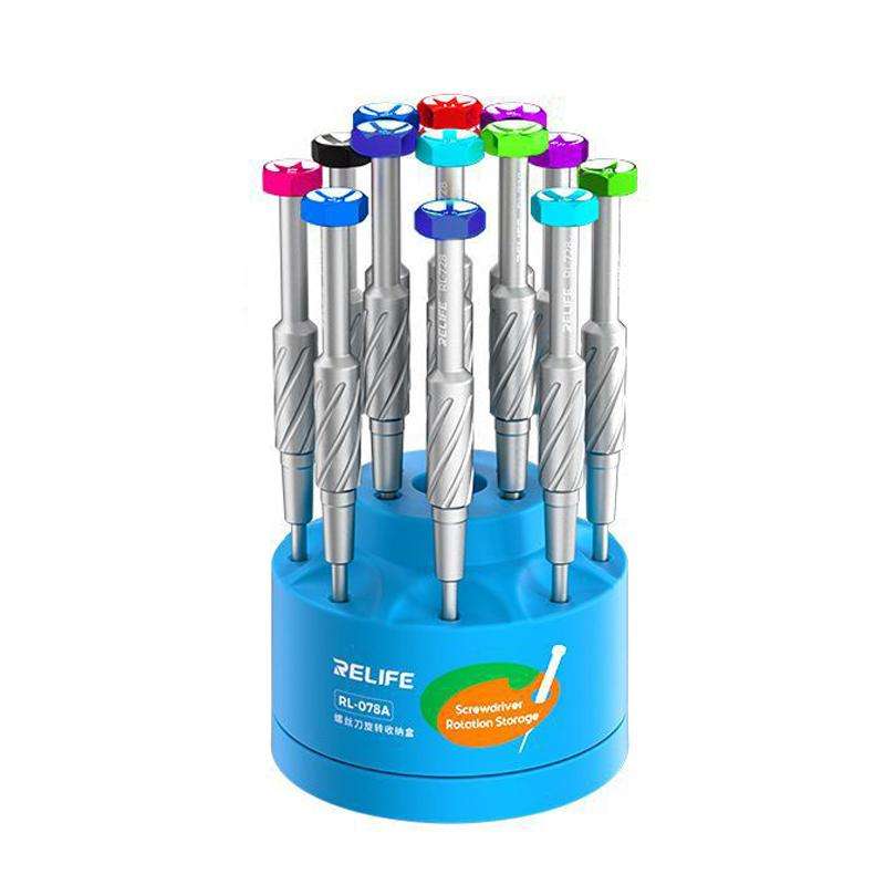 RELIFE RL-078A Screwdriver Rotating Storage Box Mobile Phone Repair Screwdriver Bit Storage Box