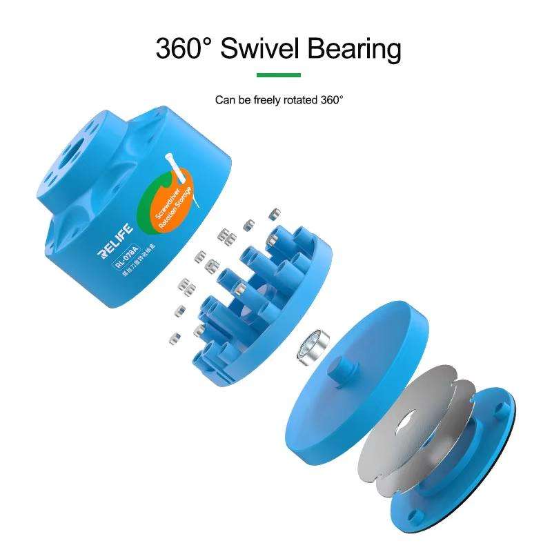 RELIFE RL-078A Screwdriver Rotating Storage Box Mobile Phone Repair Screwdriver Bit Storage Box