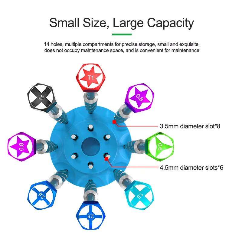 RELIFE RL-078A Screwdriver Rotating Storage Box Mobile Phone Repair Screwdriver Bit Storage Box