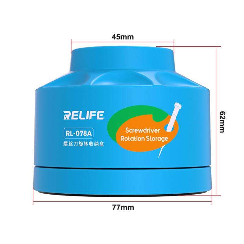 RELIFE RL-078A Screwdriver Rotating Storage Box Mobile Phone Repair Screwdriver Bit Storage Box