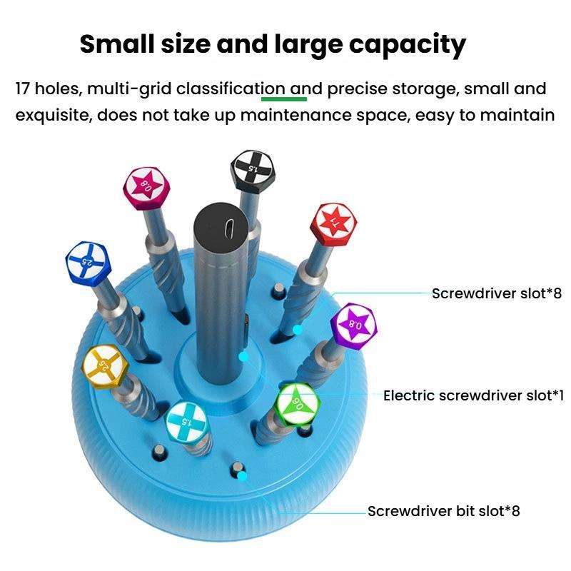RELIFE RL-078 Magnetic Screwdriver Rotating Box 360-degree Rotation 17-slot Screwdriver Storage Box