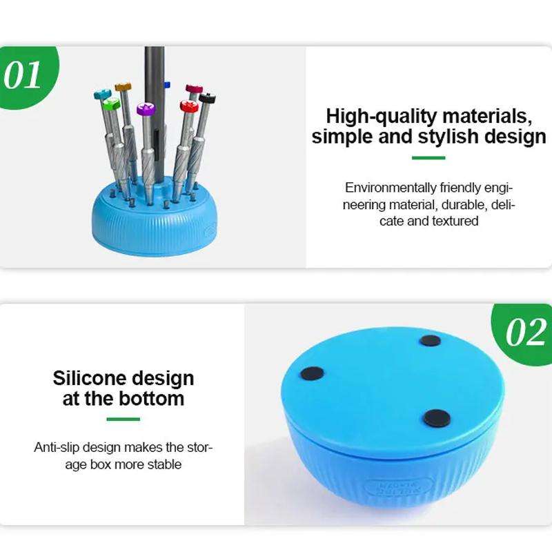 RELIFE RL-078 Magnetic Screwdriver Rotating Box 360-degree Rotation 17-slot Screwdriver Storage Box