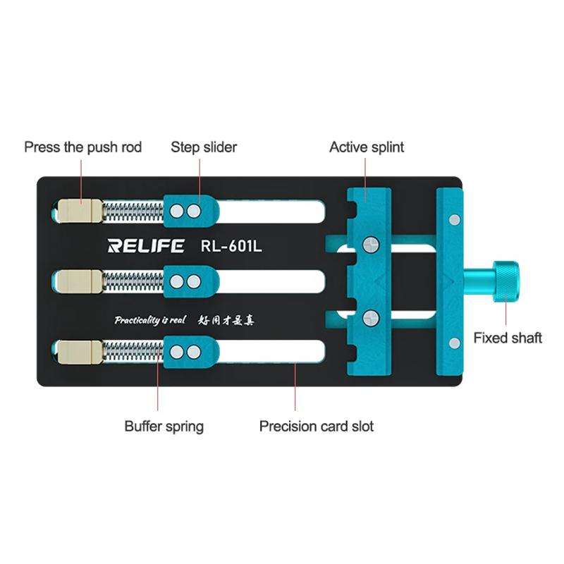 RELIFE RL-601L Mobile Phone Repair Mainboard Multi-Use Card Holder Chip Dual-Axis Fixed Card Slot