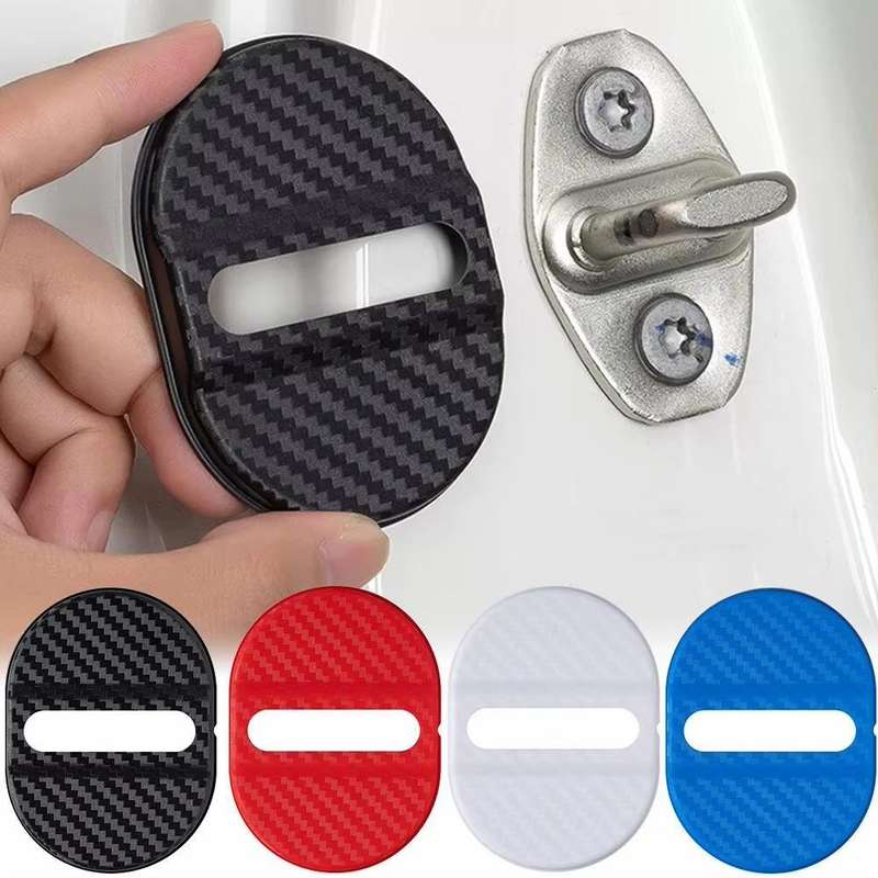 5sets Door Latch Protector Plastic Door Latch Cover Shock Absorbing Noise Reducing Soundproofing Adh