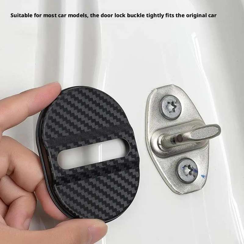 5sets Door Latch Protector Plastic Door Latch Cover Shock Absorbing Noise Reducing Soundproofing Adh