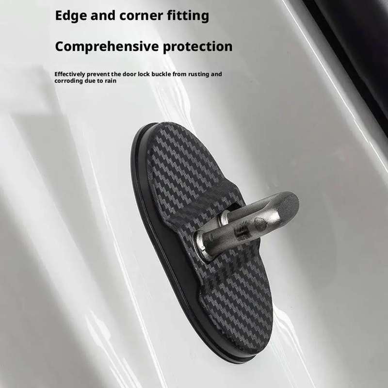5sets Door Latch Protector Plastic Door Latch Cover Shock Absorbing Noise Reducing Soundproofing Adh