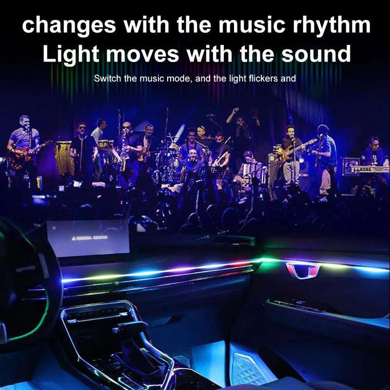3 Control App Remote Control Colorful Car Interior Ambient Lighting Modified LED Acrylic USB Car Amb