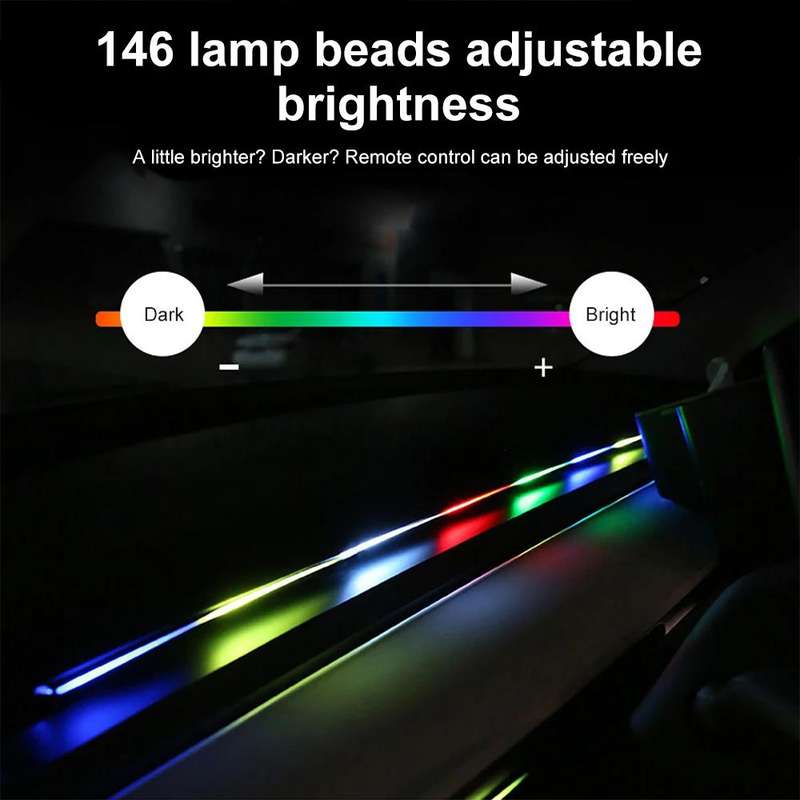 3 Control App Remote Control Colorful Car Interior Ambient Lighting Modified LED Acrylic USB Car Amb