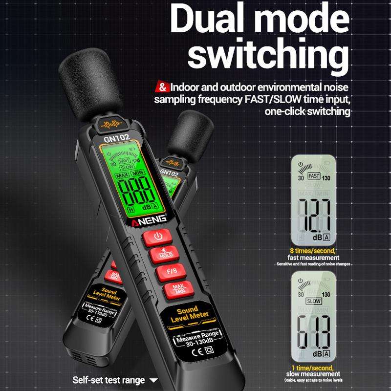 ANENG Sound Decibel Tester Volume Sound Level Noise Meter(No Battery)