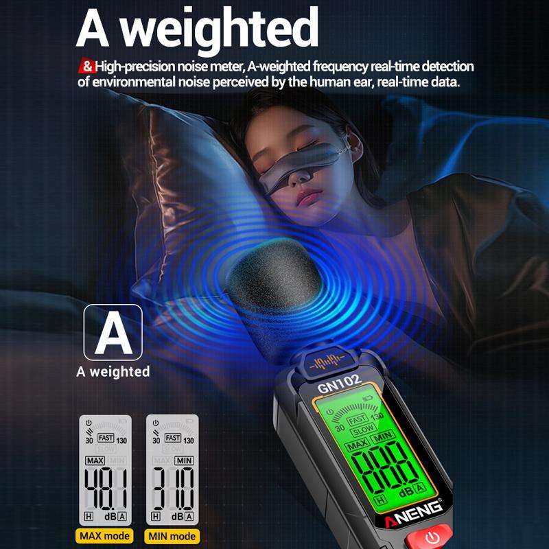 ANENG Sound Decibel Tester Volume Sound Level Noise Meter(No Battery)