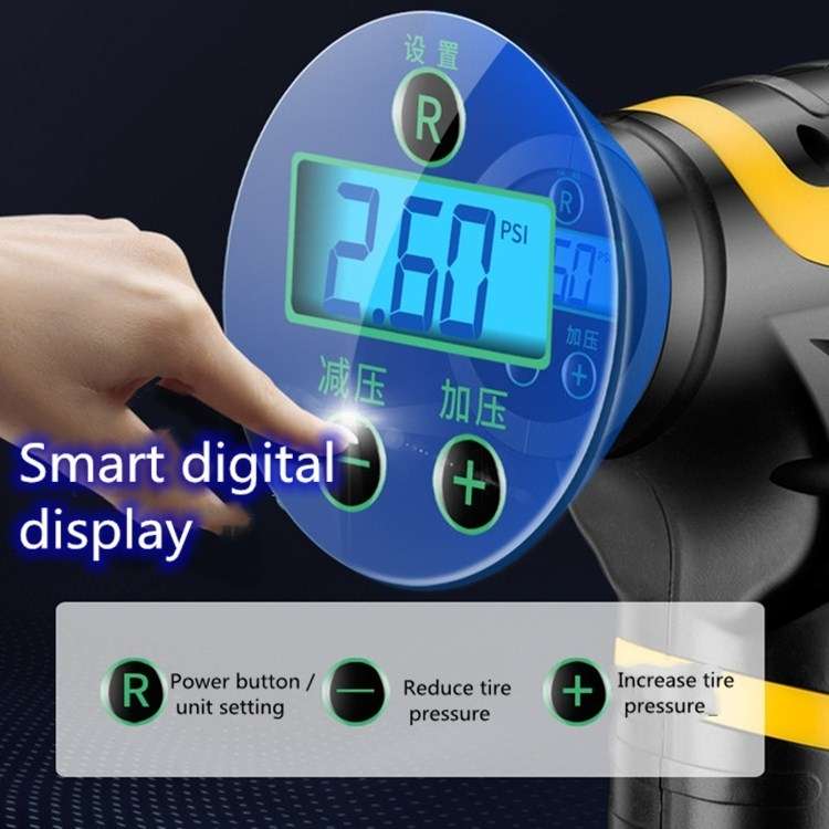Vehicle-mounted Air Pump With Lamp And Handheld Intelligent Digital Display Charging Air Pump, Style