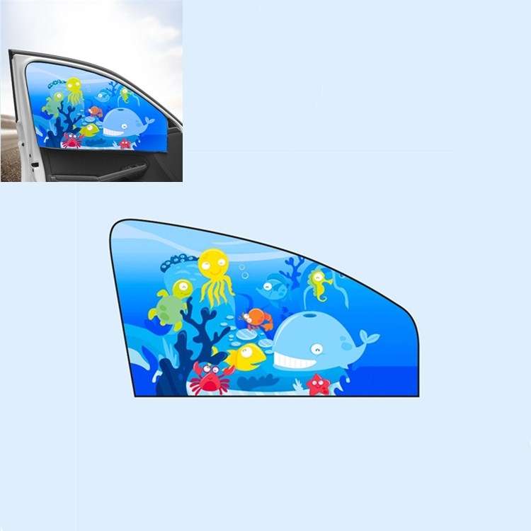 Car Cartoon Magnetic Sunshade Sunscreen Telescopic Collapsible Sunshield, Size:Driving(Underwater Wo