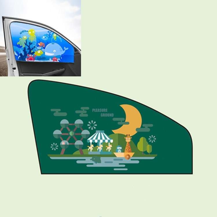 Car Cartoon Magnetic Sunshade Sunscreen Telescopic Collapsible Sunshield, Size:Driving(Amusement Par