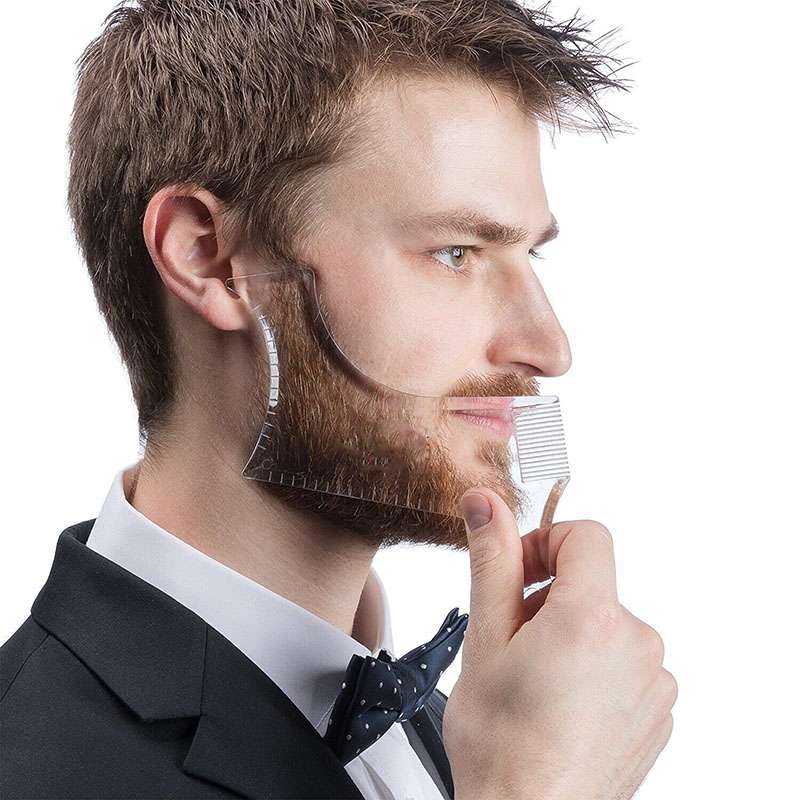 3 PCS Beard Styling Template Stencil Men Comb All-In-One Beard Shaping Tool(Black)