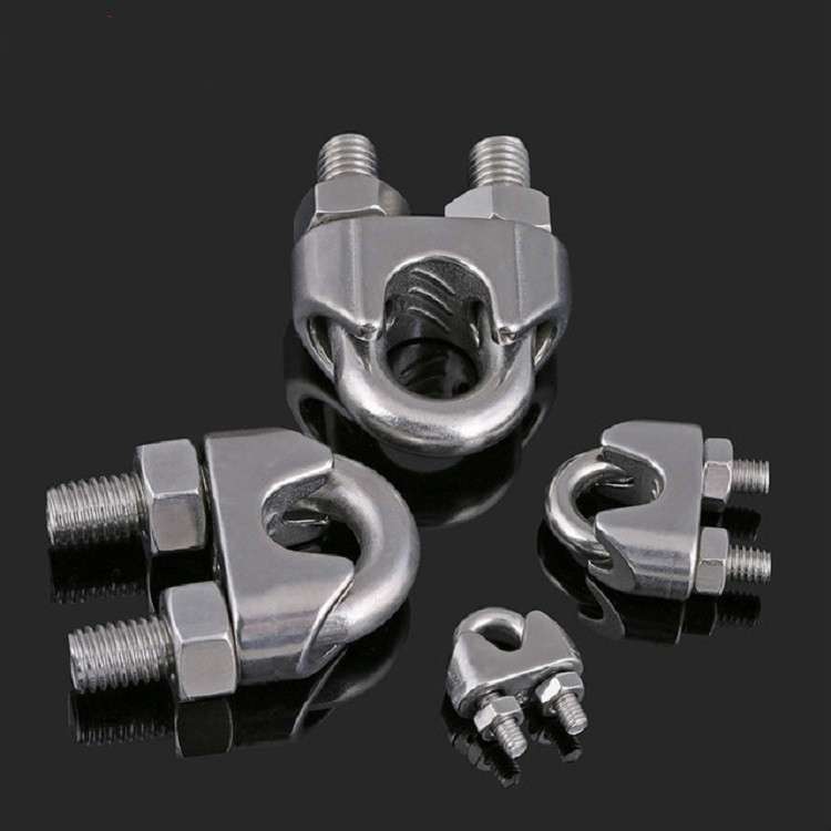 2 PCS Stainless Steel Clip U-shaped Wire Rope Card Head Rope Wire Rope Rolling Head Buckle, Specific