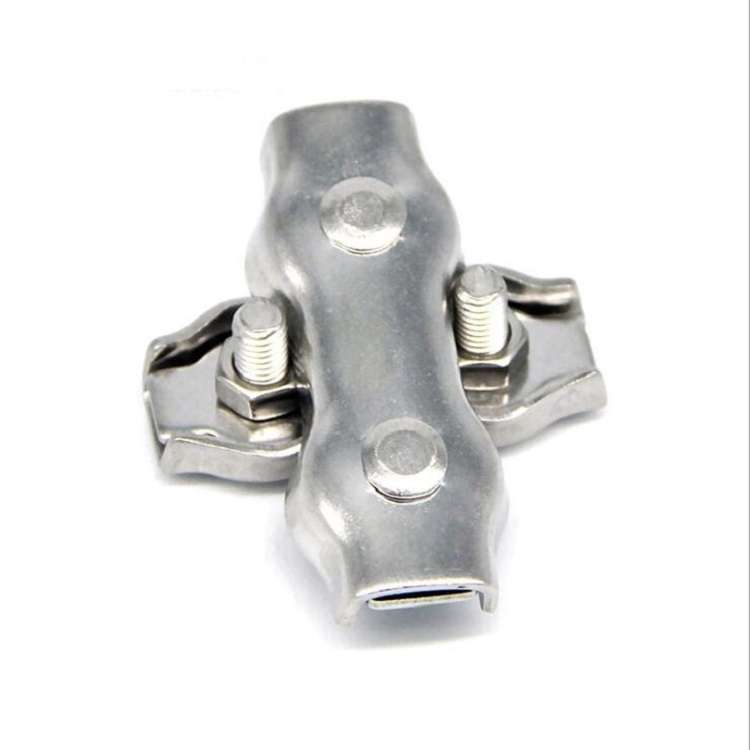 304 Stainless Steel Plate Single Clip Double Clamp Wire Rope Clamp, Specification:M6, Style:Double
